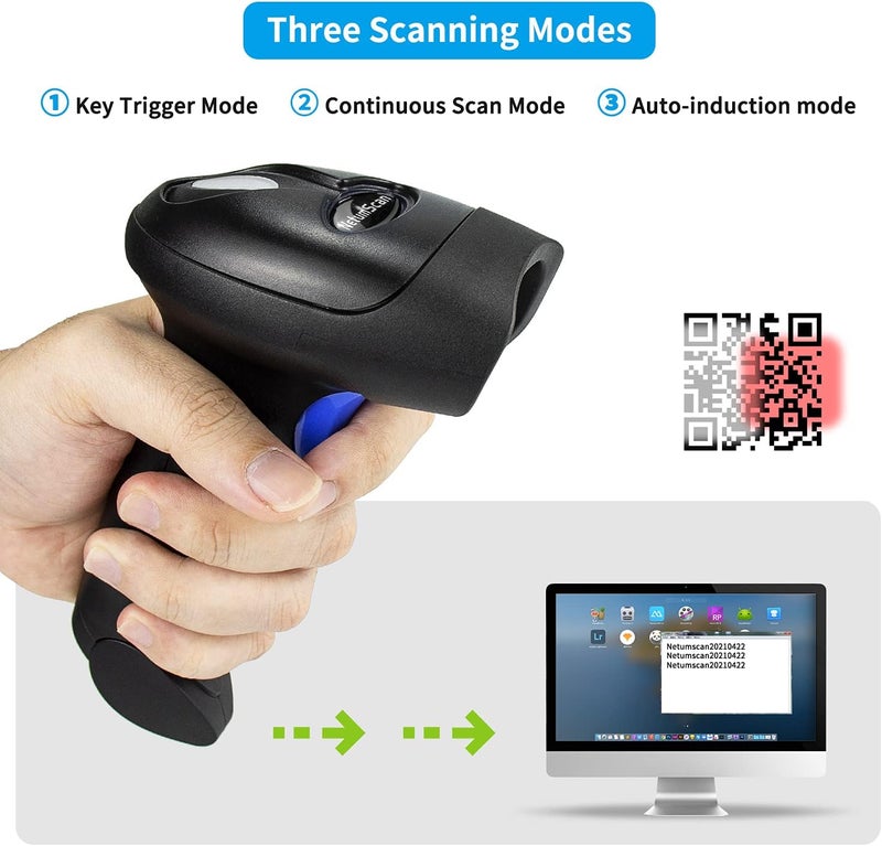 NetumScan Handheld USB QR Barcode Scanner Reader for Computers, Handheld Wired Automatic 1D 2D Image Bar Code Scanners for Mobile Payment, Store, Supermarket, Warehouse - Image 2